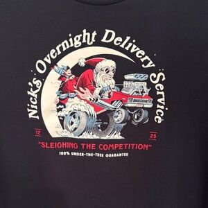 Old Navy Black Short Sleeve Tee with Santa Design